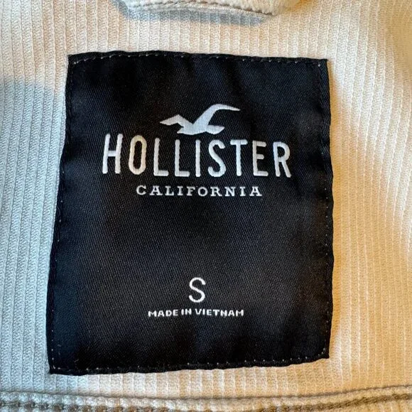 Hollister Kids Corduroy Cropped Jacket Girl Power Girly Small Cream Y2K Preppy - Picture 5 of 10